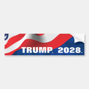 Autocollant De Voiture Trump 2028 Texte avec drapeau