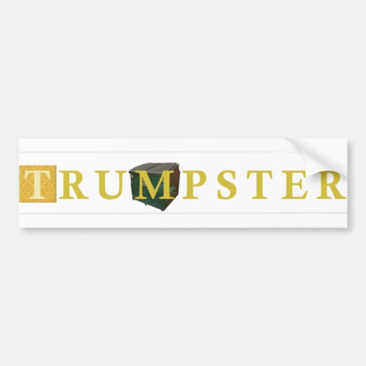 Autocollant De Voiture Trump Dumpster Sticker 2 -- Gold, Clear (Devant)