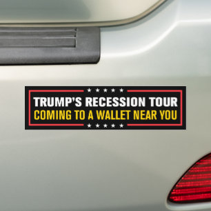 Autocollant De Voiture Trump et ses tarifs douaniers sur la récession