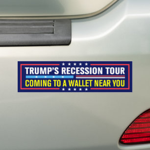 Autocollant De Voiture Trump et ses tarifs douaniers sur la récession