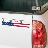 Autocollant De Voiture Trump God Guns Drapeau américain (Sur camion)