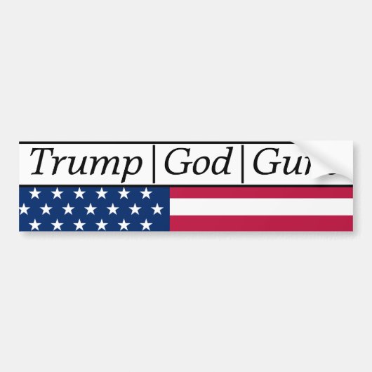 Autocollant De Voiture Trump God Guns Drapeau américain (Devant)