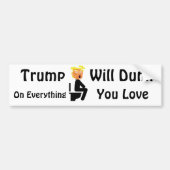 Autocollant De Voiture Trump va détruire l'autocollant pare-chocs (Devant)