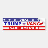 AUTOCOLLANT DE VOITURE TRUMP VANCE 2024 SAVE AMERICA (Devant)