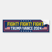 Autocollant De Voiture Trump Vance Fight Fight Fight 2024 (Devant)
