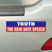 Autocollant De Voiture Truth is Is New Hate Speech (En voiture)