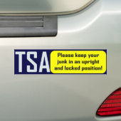 Autocollant De Voiture TSA : Maintenez votre ordure droite (En voiture)