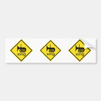 Autocollant De Voiture Tuba croisant le poteau de signalisation de Xing