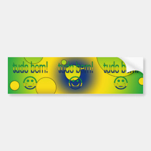 Autocollant De Voiture Tudo Bem ! Le drapeau du Brésil colore l'art de