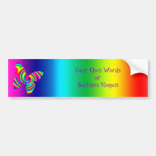 Autocollant De Voiture Twirl arc-en-ciel en forme de papillon