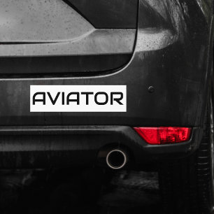 Autocollant De Voiture Typographie AVIATEUR Minimaliste, Aviation Simple
