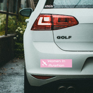 Autocollant De Voiture Typographie minimaliste 'Femmes dans l'aviation', 