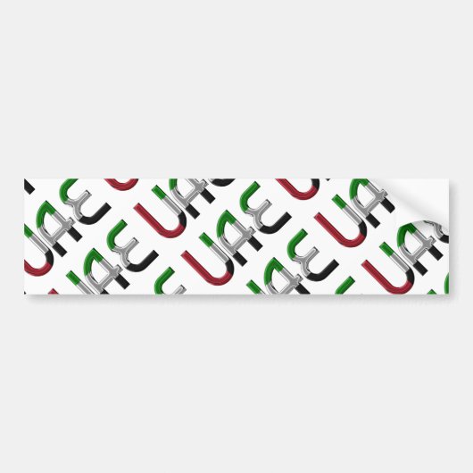 Autocollant De Voiture UAE United Arab Emirat Flag Colors Typografy (Devant)