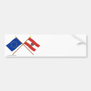 Autocollant De Voiture UE et drapeaux croisés parAutriche