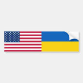 Autocollant De Voiture Ukraine Solidarité USA Drapeau américain (Devant)