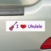 Autocollant De Voiture Ukulélé I (de coeur) (En voiture)