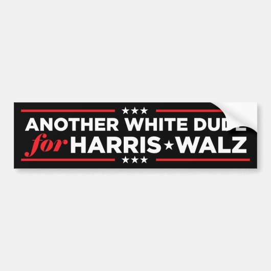 Autocollant De Voiture Un autre Dude Blanc pour Harris Walz 2024 (Devant)