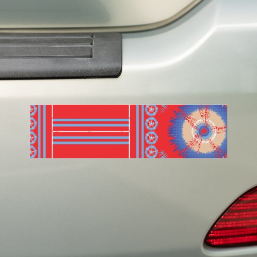 Autocollant De Voiture un design d'un motif rouge et bleu (En voiture)
