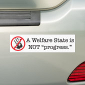 Autocollant De Voiture Un État-providence n'est pas progrès (En voiture)
