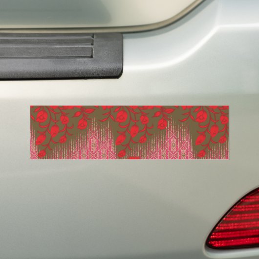 Autocollant De Voiture un motif à croix avec fleurs rouges et vignes (En voiture)