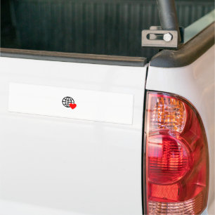 Autocollant De Voiture Un symbole de cœur rouge créé avec des lignes liss