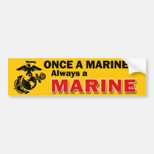 Autocollant De Voiture Une fois un Marine toujours un Sticker de pare-cho