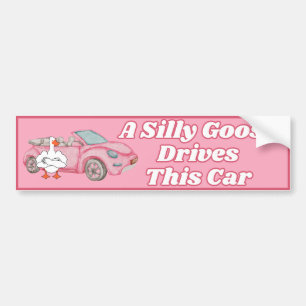 Autocollant De Voiture Une Oie Silly Conduit Cette Voiture - Funny Rose