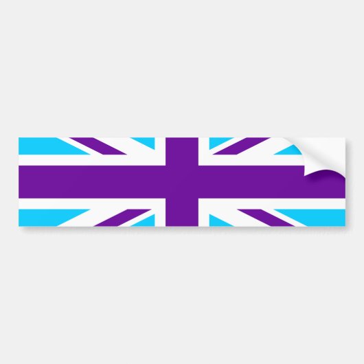 Autocollant De Voiture Union Jack violet Aqua (Devant)
