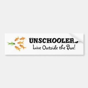 Autocollant De Voiture Unschoolers vivant en dehors de la boîte