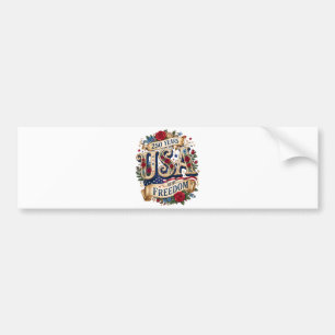 Autocollant De Voiture USA 250 Ans de Liberté Florale Américaine