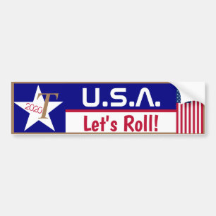 Autocollant De Voiture USA Let's Roll !