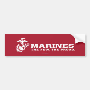 Autocollant De Voiture Usmc les peu le logo fier - blanc