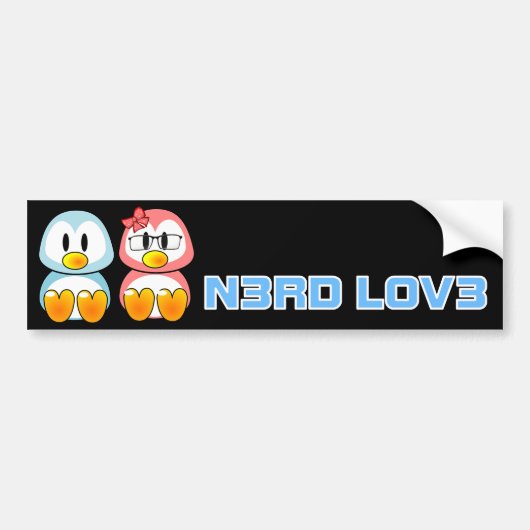 Autocollant De Voiture Valentine nerd : Le geek Leet d'ordinateur parlent (Devant)