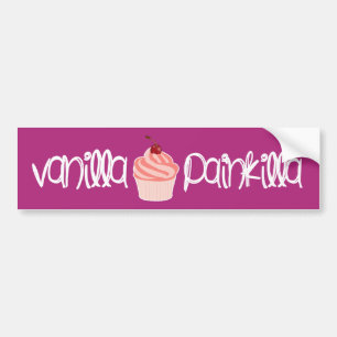 Autocollant De Voiture Vanilla Painkilla   Cupcake humoristique personnal