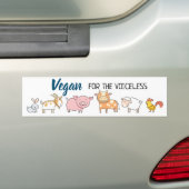 Autocollant De Voiture Vegan pour le blanc sans voix avec six animaux (On Car)