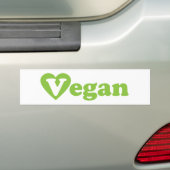 Autocollant De Voiture Vegan Texte Coeur vert (En voiture)