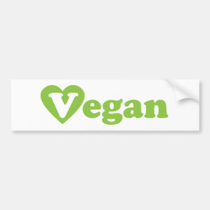 Autocollant De Voiture Vegan Texte Coeur vert