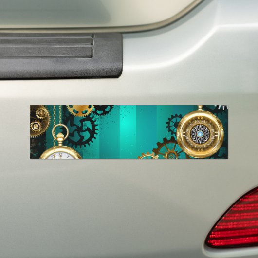 Autocollant De Voiture Veille bijoux Steampunk sur un Arrière - plan vert (En voiture)