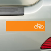 Autocollant De Voiture Vélo blanc et orange (En voiture)