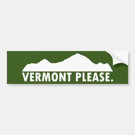 Autocollant De Voiture Vermont S'il vous plaît (Devant)