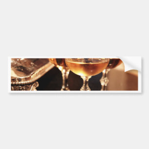 Autocollant De Voiture verre à champagne toast doré
