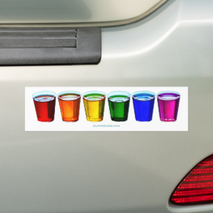 Autocollant De Voiture Verres à shot de SlipperyJoe's six tasses disposée
