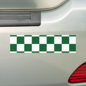 Autocollant De Voiture Vert Checkered et blanc (En voiture)