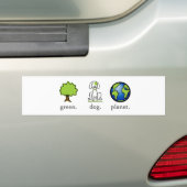 Autocollant De Voiture Vert. Chien. Planète. Adhésif pour pare-chocs (En voiture)