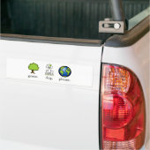 Autocollant De Voiture Vert. Chien. Planète. Adhésif pour pare-chocs (Sur camion)