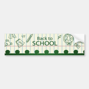 Autocollant De Voiture Vert de rentrée scolaire branché