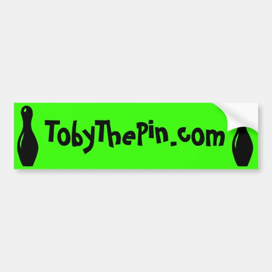 Autocollant De Voiture Vert de TobyThePin.com d'adhésif pour pare-chocs (Devant)