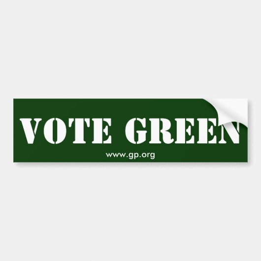 AUTOCOLLANT DE VOITURE VERT DE VOTE (Devant)