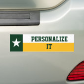 Autocollant De Voiture Vert et drapeau du Texas d'or (En voiture)