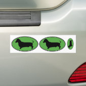 Autocollant De Voiture Vert-Simple ovale de teckel (En voiture)